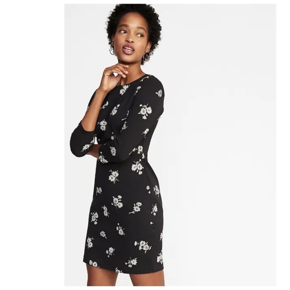 Patterned Ponte-Knit Sheath Dress Med - Picture 3 of 7